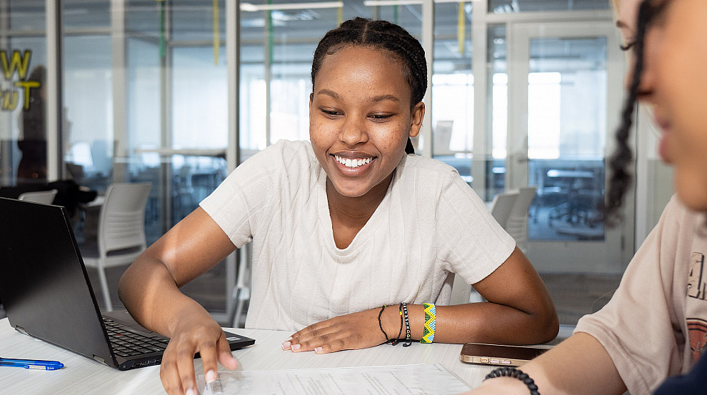 Students studying in the ASC