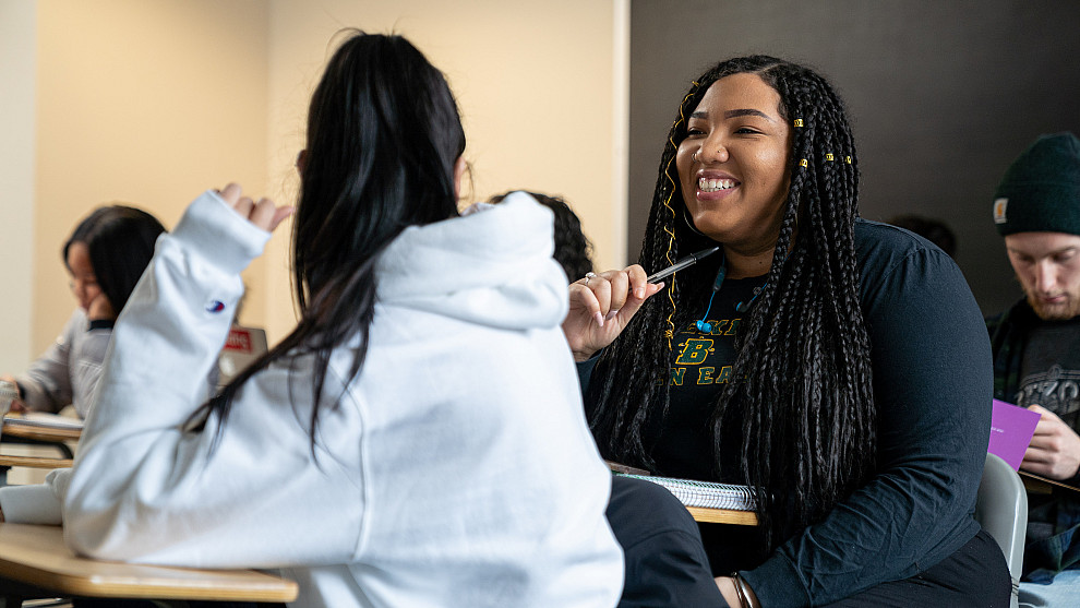 students sitting in an African American Studies classroom