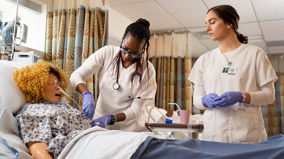 Students in a hospital simulation