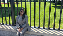Shekinah Olatunde in front of the White House