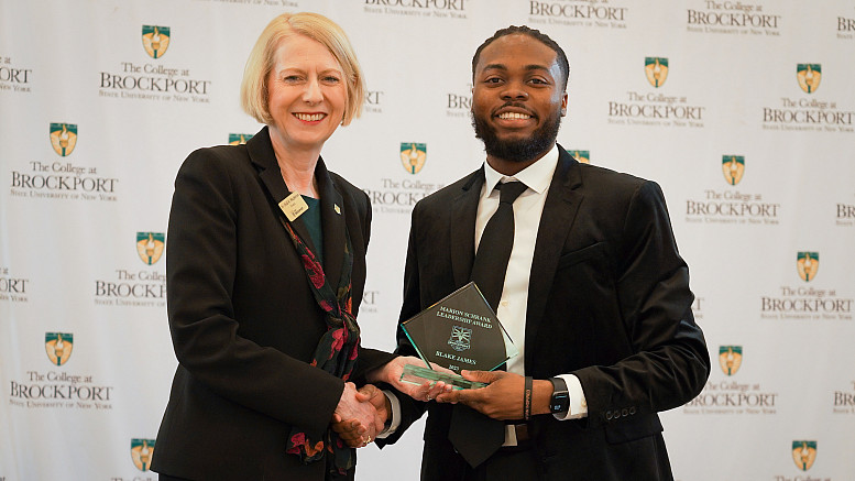 Blake James wins marion schrank student leadership award