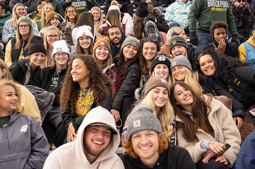 Crowd in the stands during football game