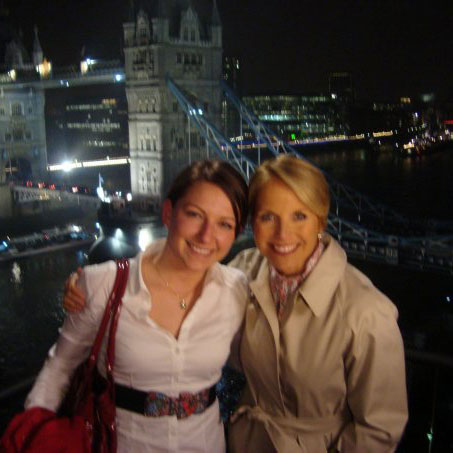 Leanne (Miller) Politi '09 pictured with Katie Couric.