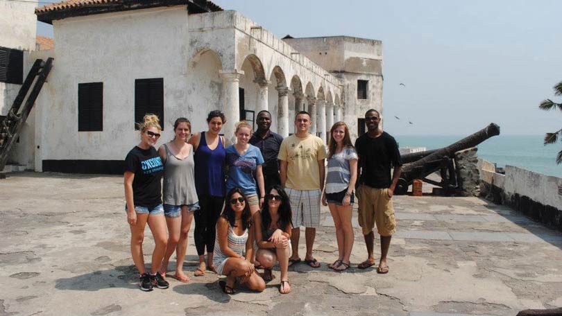 Group of Brockport students at Ghana posing for the camera