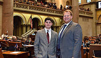 Carlo Cancellieri (left) with Assemblyman Josh Jensen (right)