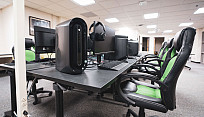 Gaming computers on display in the Esports lab
