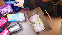 period products on table