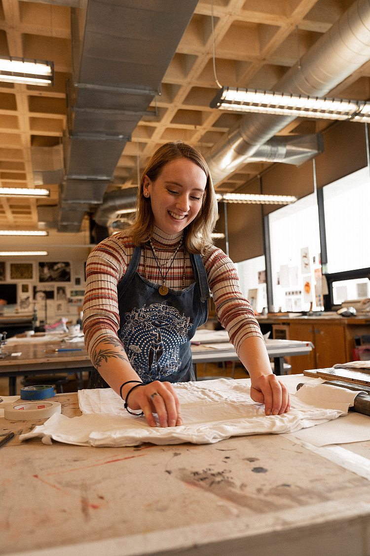 Sam Symonds in the Printshop Lab