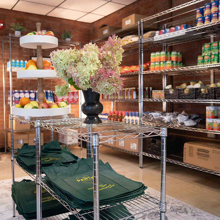 Inside of The Pantry at SUNY Brockport, the food pantry located on campus in Dailey Hall.