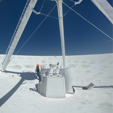 Allison Blum using a telescope