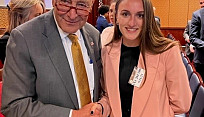 Bella Defeo and Senator Chuck Schumer