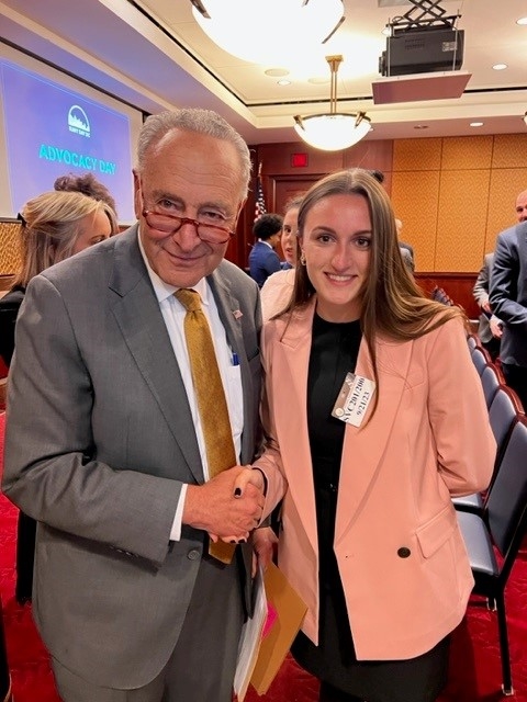 Bella Defeo and Senator Chuck Schumer