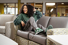 Girl in Eagle Hall lounge