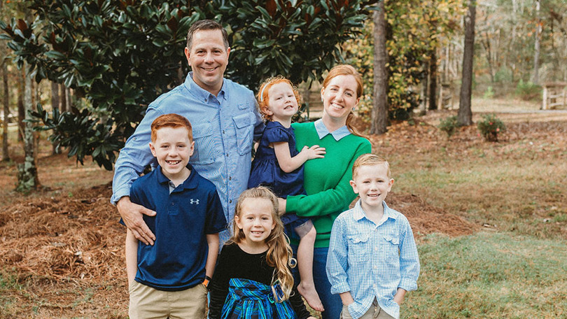 Rachael Wood, her husband, and their four children