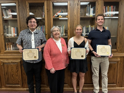 A photo of David Sanchez-Gamboni (First Place), Mary Jo Orzech, Dinah Gifford (Third Place) & Drew Johnston (Second Place)