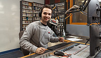 Hunter Wright at the 89.1 radio station.