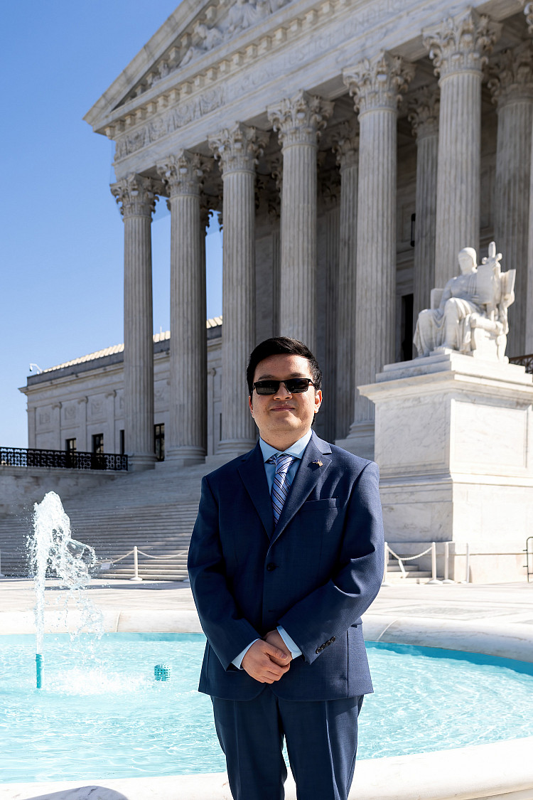 By the fountain at the Supreme Court building