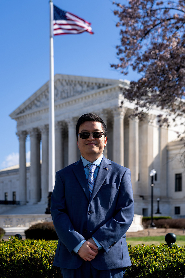 In front of the Supreme Court