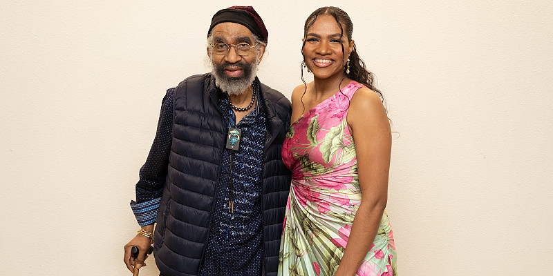 Garth Fagan and Cassiedy Davis Quintero at the Student Honors and Awards ceremony.